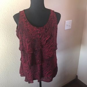 [michael kors] red tank with snake skin print